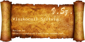 Viszkocsil Szilvia névjegykártya